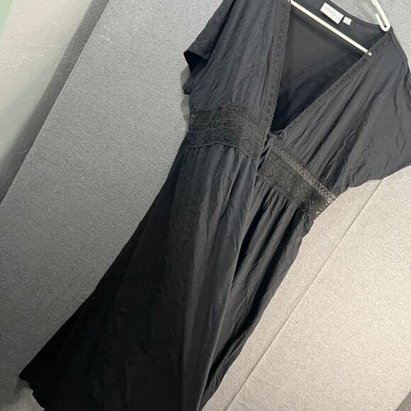 Belle Beach by Kim Gravel Petite Slub Knit Cover Up Black Petite M - Picture 11 of 15